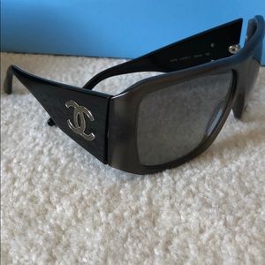 Chanel black and purple sunglasses